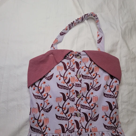 Kate Quinn Organics Halter Dress 8y NEW Floral Vine - Picture 7 of 9